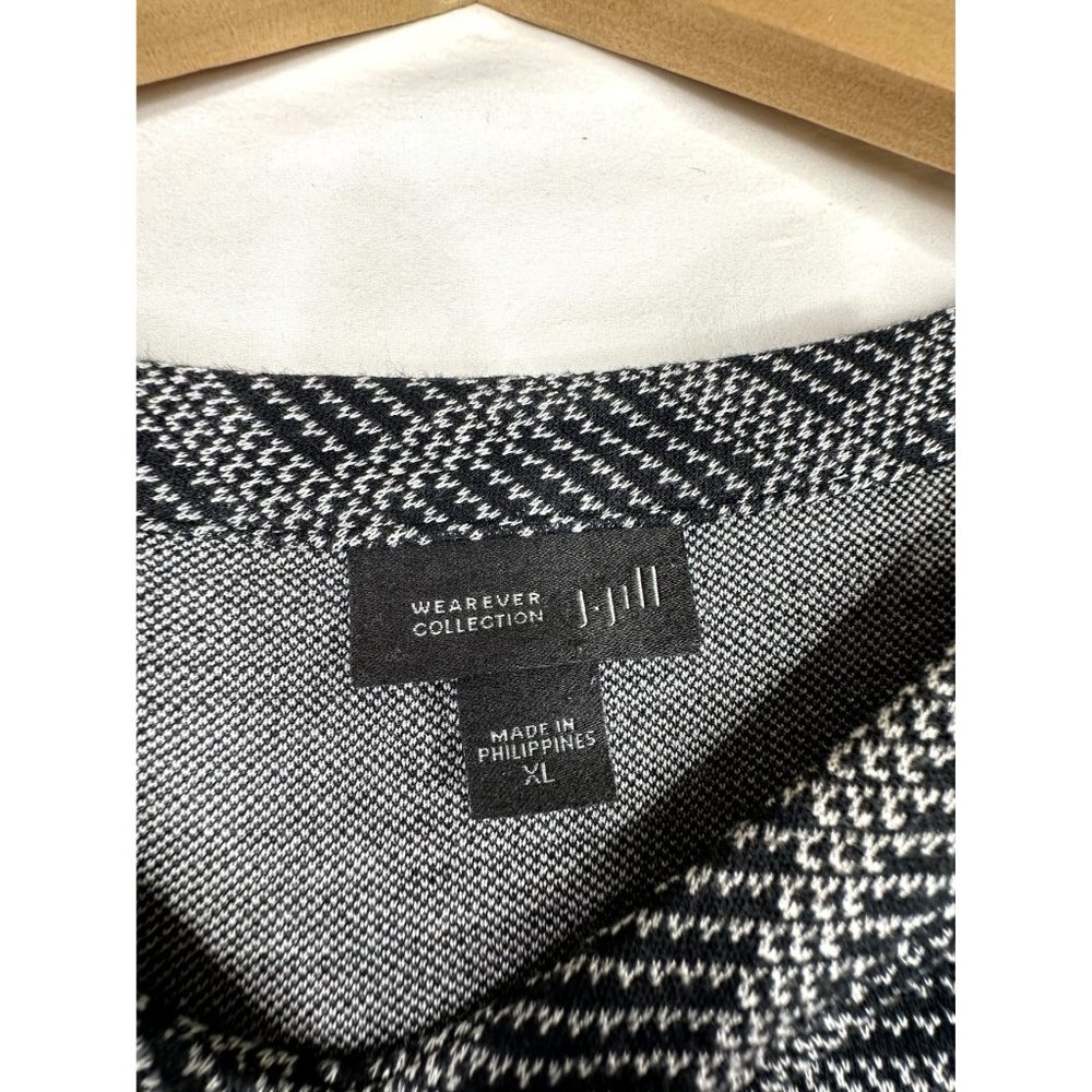 J. Jill Checkered-Gingham Color Block Long Sleeve… - image 2